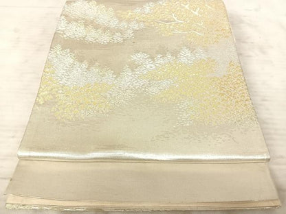 平和屋着物◎西陣　六通柄袋帯　樹林風景文　金銀糸　正絹　逸品　AAAZ8163yx