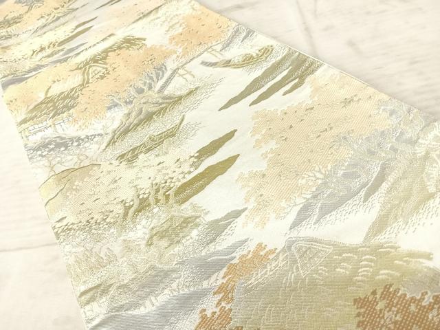 平和屋着物◎六通柄袋帯　風景文　金銀糸　AAAZ8169yx