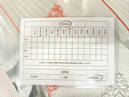 平和屋着物◎六通柄袋帯　北野華文　銀糸　正絹　逸品　AAAZ8173yx