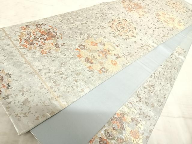 平和屋着物◎六通柄袋帯 正倉院花文 金銀糸 正絹 逸品 AAAZ8185yx