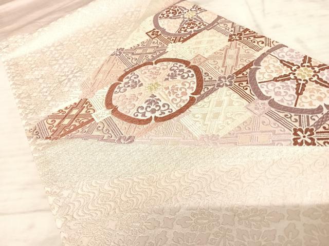 平和屋着物◎太鼓柄袋帯 唐織 吉祥花文 金銀糸 正絹 逸品 AAAZ8193yx