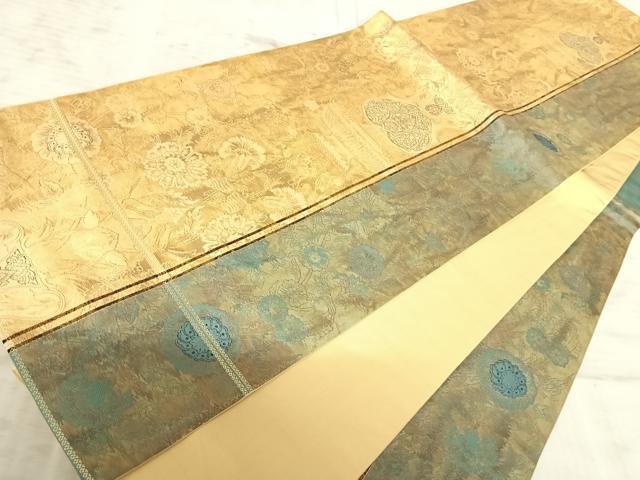 平和屋着物◎六通柄袋帯　更紗花文　正絹　逸品　AAAZ8201yx