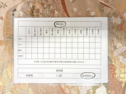 平和屋着物◎六通柄袋帯　唐織　御簾取花衣文　金糸　正絹　逸品　AAAZ8212yx