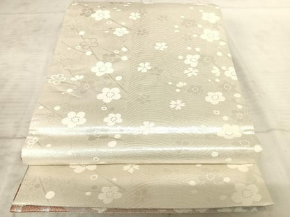 平和屋着物◎両面六通柄袋帯 檜扇花文 金銀糸 正絹 逸品 AAAZ8213yx