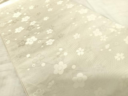 平和屋着物◎両面六通柄袋帯 檜扇花文 金銀糸 正絹 逸品 AAAZ8213yx