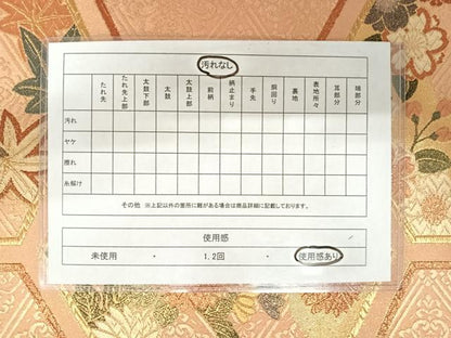 平和屋着物◎六通柄袋帯　亀甲花文　金糸　正絹　逸品　AAAZ8238yx