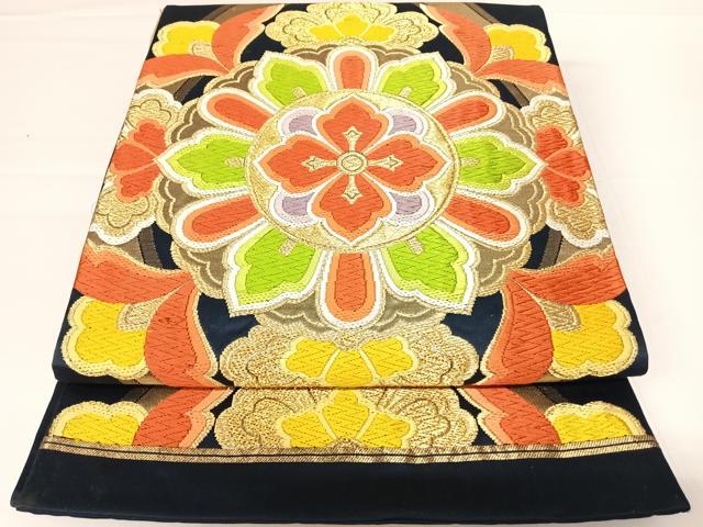 平和屋着物◎六通柄袋帯　唐織　立涌花文　金糸　正絹　逸品　AAAZ8254yx