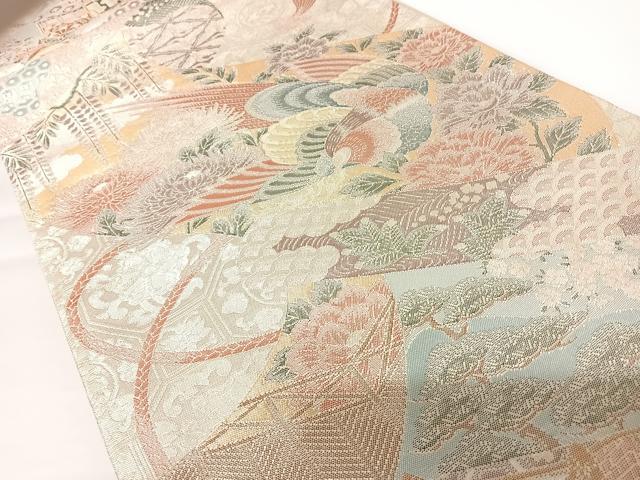 平和屋着物◎900織特選佐賀錦　六通柄袋帯　花鳥文　乱菊　金銀糸　正絹　逸品　AAAZ8264yx