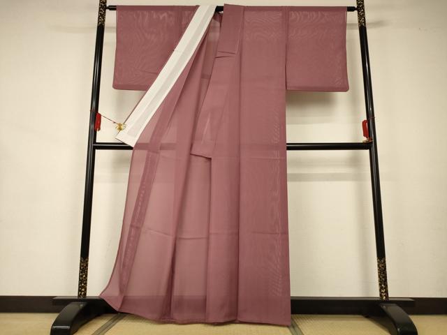 平和屋着物＊夏物 色無地 絽 蘇芳香色 洗える着物 AAAZ8519jd