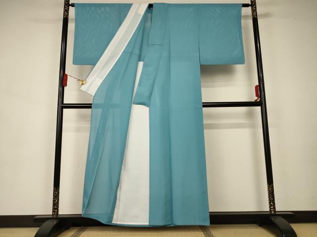 平和屋着物＊夏物 色無地 絽 白群色 洗える着物 AAAZ8520jd
