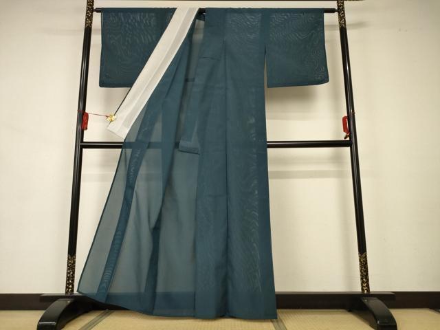 平和屋着物＊夏物 色無地 絽 高麗納戸色 洗える着物 AAAZ8521jd