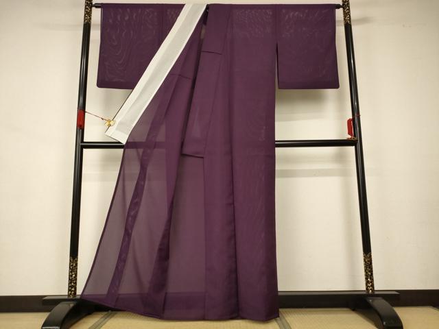 平和屋着物＊夏物 色無地 絽 似せ紫色 洗える着物 AAAZ8523jd