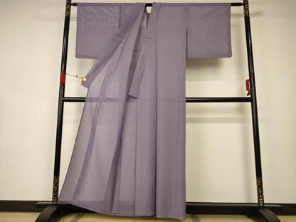 平和屋着物＊夏物　色無地　絽　鳩羽鼠色　洗える着物　AAAZ8525jd