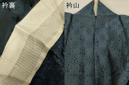 平和屋着物＊夏物 お召 風通織 花菱文 正絹 逸品 AAAZ8536jd