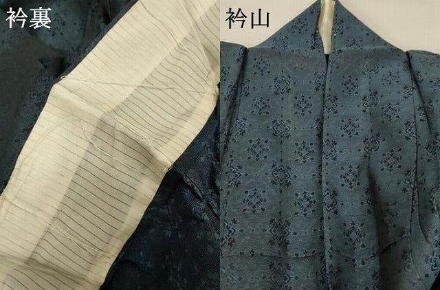 平和屋着物＊夏物 お召 風通織 花菱文 正絹 逸品 AAAZ8536jd
