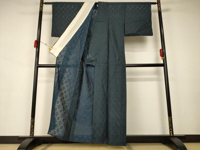 平和屋着物＊夏物 お召 風通織 花菱文 正絹 逸品 AAAZ8536jd