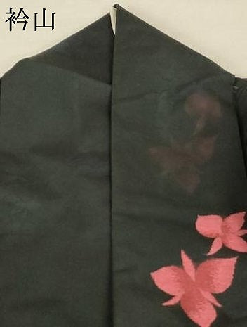 平和屋着物＊夏物 小紋 紗 舞花文 黒地 正絹 逸品 AAAZ8538jd