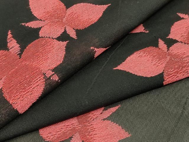 平和屋着物＊夏物 小紋 紗 舞花文 黒地 正絹 逸品 AAAZ8538jd
