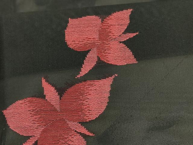 平和屋着物＊夏物 小紋 紗 舞花文 黒地 正絹 逸品 AAAZ8538jd