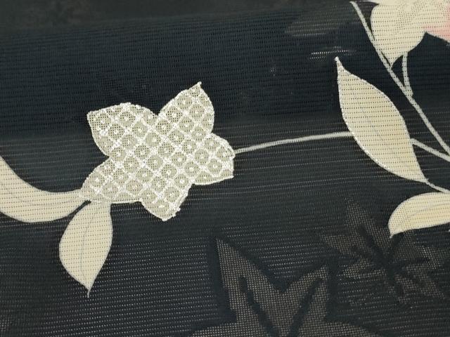 平和屋着物＊夏物 訪問着 絽 草花文 銀彩 正絹 逸品 AAAZ8540jd