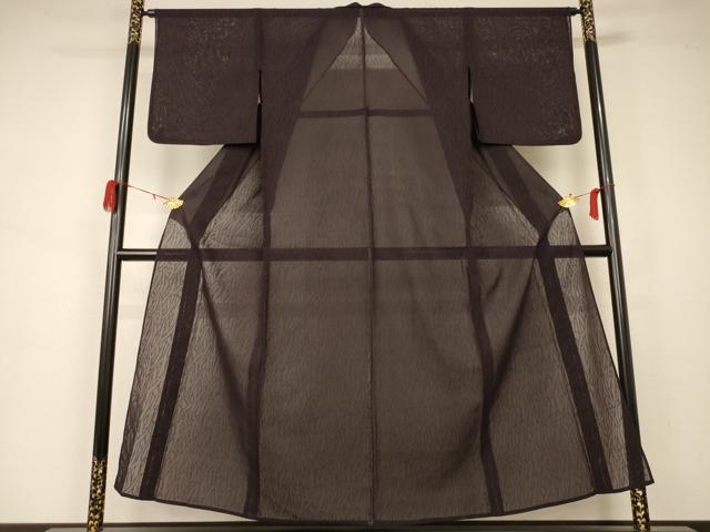 平和屋着物＊夏物 色無地 紋紗 黒鳶色 正絹 逸品 AAAZ8543jd