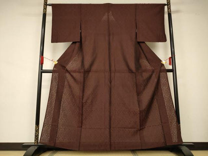 平和屋着物＊夏物 小紋 紗 風通織 幾何学文 正絹 逸品 AAAZ8548jd