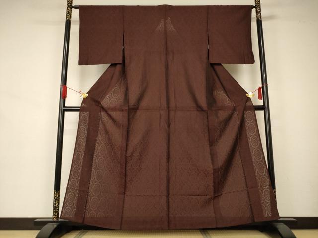 平和屋着物＊夏物 小紋 紗 風通織 幾何学文 正絹 逸品 AAAZ8548jd