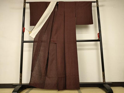 平和屋着物＊夏物 小紋 紗 風通織 幾何学文 正絹 逸品 AAAZ8548jd