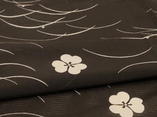 平和屋着物＊夏物 小紋 絽 芝花文 正絹 逸品 AAAZ8550jd