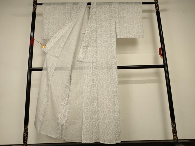 平和屋着物＊夏物 小紋 紗 立涌花文 洗える着物 AAAZ8552jd