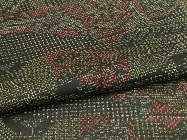 平和屋着物＊夏物 小紋 紗 風景文 正絹 逸品 AAAZ8554jd