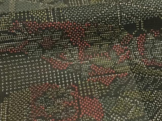 平和屋着物＊夏物 小紋 紗 風景文 正絹 逸品 AAAZ8554jd