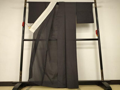 平和屋着物＊夏物 小紋 紗 横段文 銀糸 正絹 逸品 AAAZ8555jd
