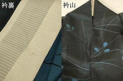 平和屋着物＊夏物 小紋 紗 枝葉文 正絹 逸品 AAAZ8557jd
