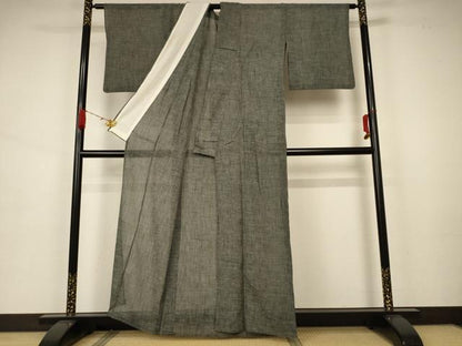 平和屋着物＊夏物 小紋 紗 霞文 正絹 逸品 AAAZ8558jd