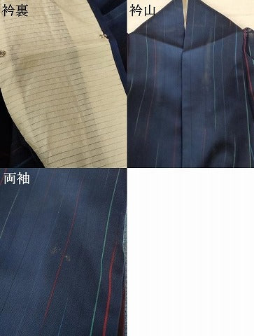 平和屋着物＊夏物 小紋 紗 変わり縞 正絹 逸品 AAAZ8562jd