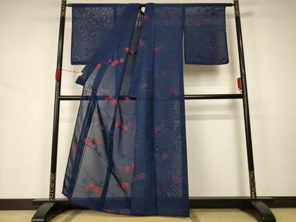 平和屋着物＊夏物 小紋 紗 芝花文 正絹 逸品 未使用 AAAZ8564jd