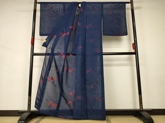 平和屋着物＊夏物 小紋 紗 芝花文 正絹 逸品 未使用 AAAZ8564jd