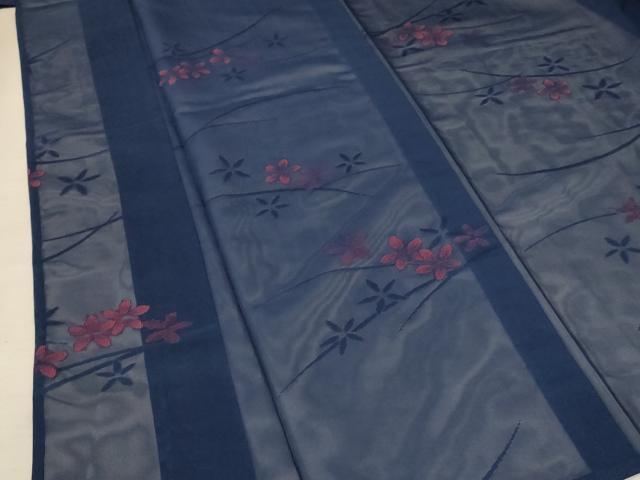平和屋着物＊夏物 小紋 紗 芝花文 正絹 逸品 未使用 AAAZ8564jd