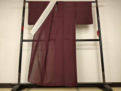 平和屋着物＊夏物 色無地 紗 紫鳶色 正絹 逸品 未使用 AAAZ8565jd