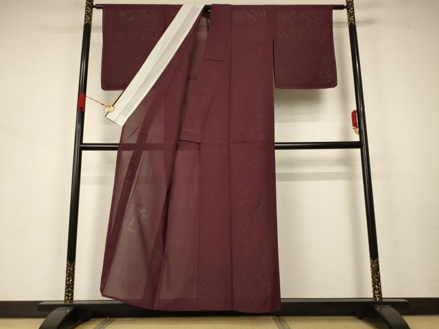 平和屋着物＊夏物 色無地 紗 紫鳶色 正絹 逸品 未使用 AAAZ8565jd