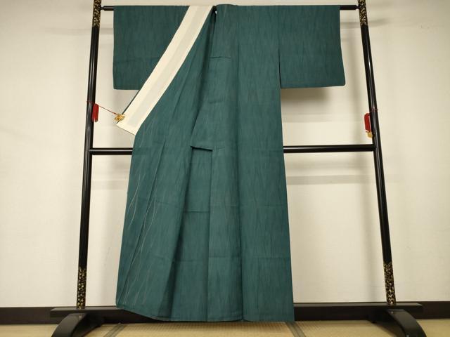 平和屋着物＊夏物 小紋 絽 よろけ縞 正絹 逸品 AAAZ8566jd