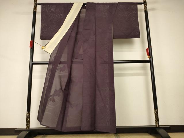 平和屋着物＊夏物 色無地 絽 黒鳶色 正絹 逸品 AAAZ8568jd