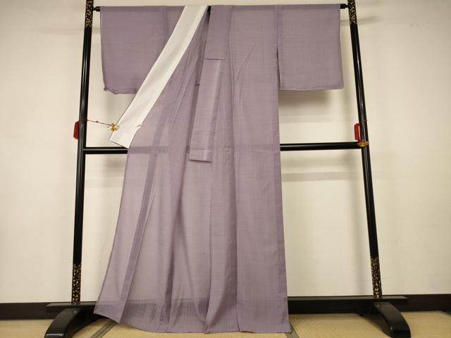 平和屋着物＊夏物 色無地 紗 鳩羽鼠色 洗える着物 未使用 AAAZ8579jd