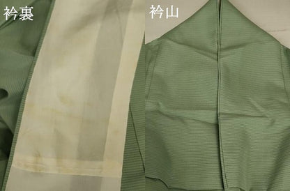 平和屋着物＊夏物 色無地 絽 若葉色 洗える着物 AAAZ8592jd