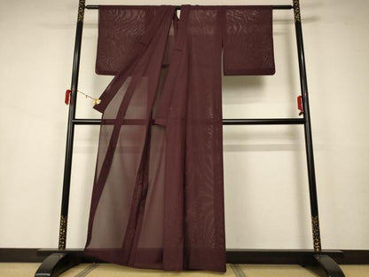 平和屋着物＊夏物 色無地 絽 黒鳶色 洗える着物 AAAZ8593jd