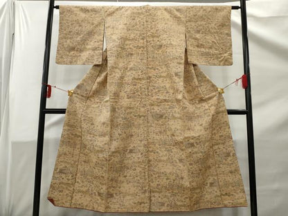 平和屋着物■上質な紬　風景文　正絹　逸品　AAAZ8632nf