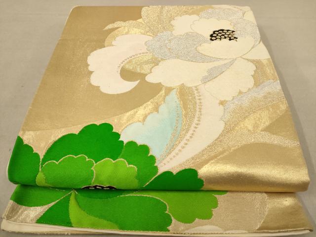 平和屋着物◎六通柄袋帯　唐織　草花文　金銀糸　正絹　逸品　AAAZ8684dt