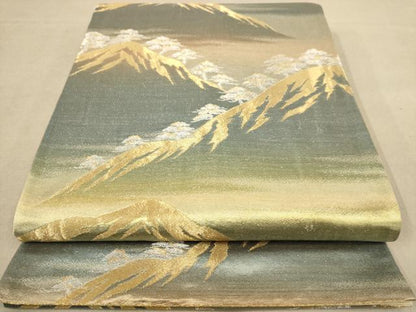 平和屋着物◎六通柄袋帯　風景文　金銀糸　正絹　逸品　AAAZ8692dt