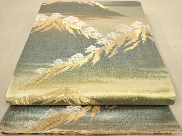 平和屋着物◎六通柄袋帯　風景文　金銀糸　正絹　逸品　AAAZ8692dt